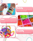2500+ Rubber Bands for Bracelets 28 Colors Bracelet Making Kit Rubber Band Loom with Accessories for Your Special Time, Event, Ceremony and Occasion.