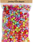 650 Pcs of Smiley Face Beads, 7X4 Mm, Big Pack | Mixed Colorful Beads, Happy Face Beads for DIY Jewelry Bracelet Earring Necklace Craft Making Supplies