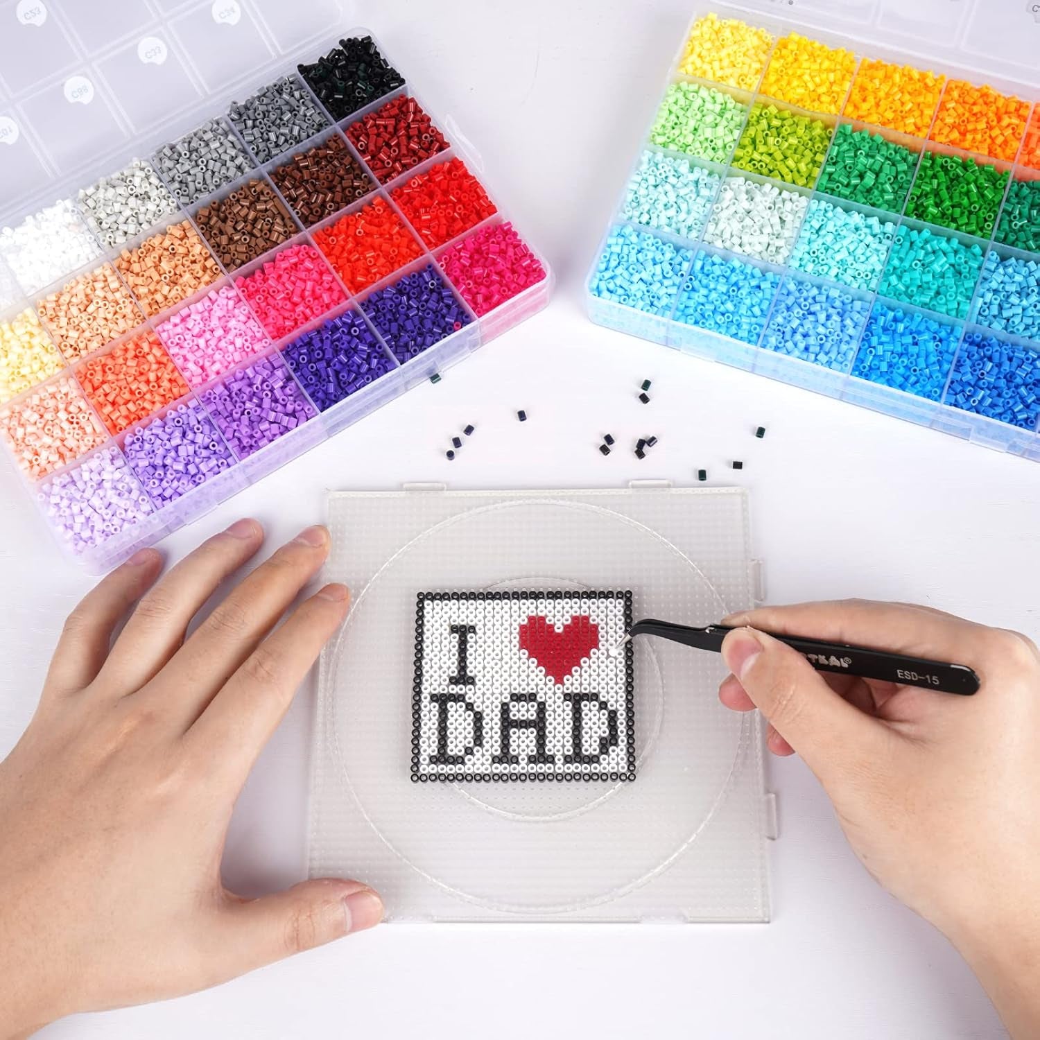 Mini Fuse Beads 24000 Mini Melty Beads 48 Colors Mini Iron Beads Compatible Mini Perler Beads Mini Hama Beads, 2.6Mm Mini  Beads