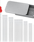 80/40 PCS Large Eye Sewing Needles, 7 Sizes Sewing Sharp Needles, Leather Needle Embroidery Thread Needle, Stainless Steel Yarn Knitting Needles with Threaders for Handsewing Art Crafts CJ