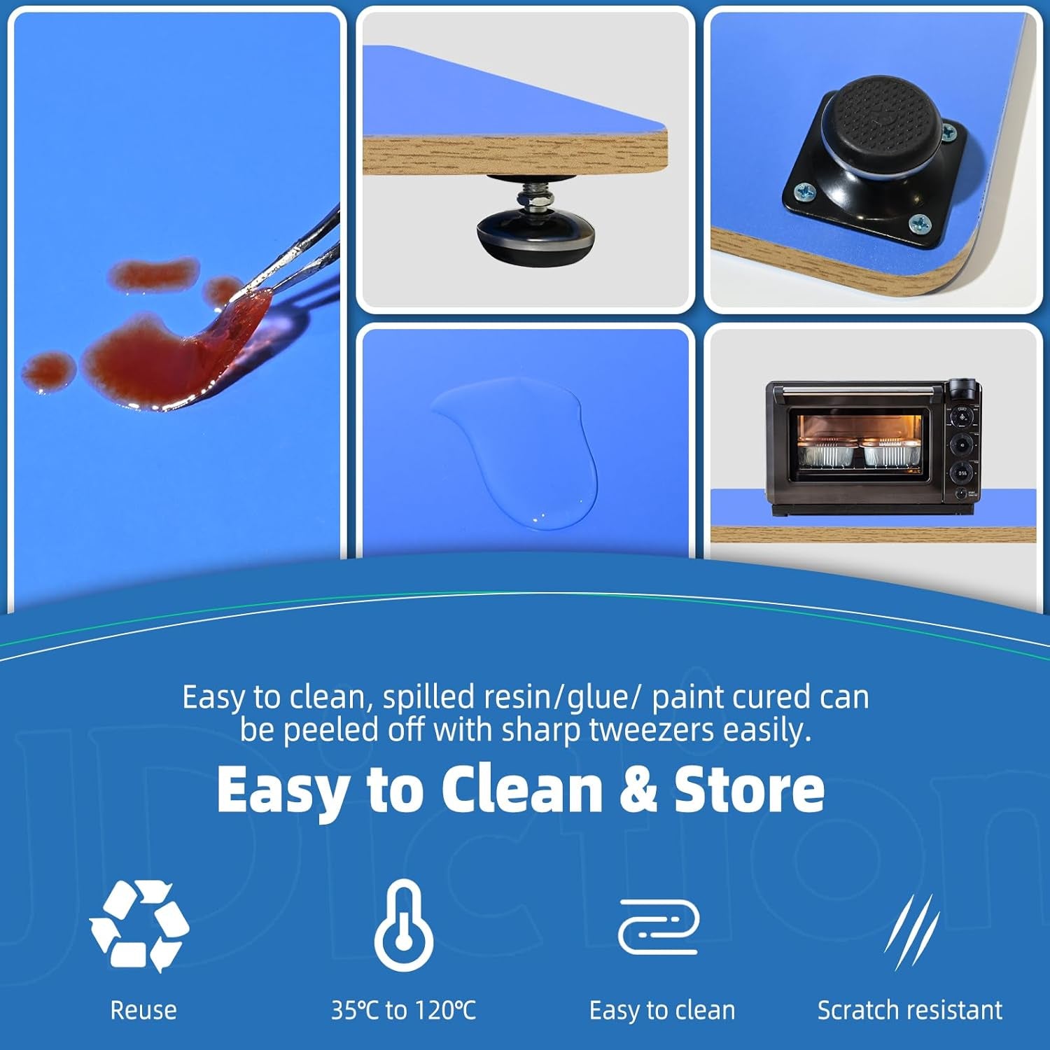 Resin Leveling Table for Epoxy Resin & Art Work,16''X 12'' Adjustable Self Leveling Epoxy Resin Accessories, Resin Supplies, Acrylic Pouring Tool, Multipurpose Resin Leveling Board