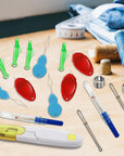 Needle Threaders for Hand Sewing,25 Pcs Needle Threaders Kit,Include Fish Type Easy Threader/Gourd Shaped Sewing Needle Threader/Thumb Shaped Threaders/Seam Rippers/Sewing Tweezers/Thimble/Scissor Etc