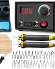 LH30 Wood Burning Kit, Digitally Adjustable Temperature Wood Burner Pen Kit, Wood Burning Tool, Professional Wood Burner Tool Kit for Adults and Beginners Craft (LH30-2 New)
