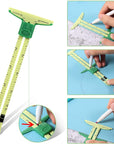 Sewing Gauge Sewing Measuring Tool, 5-In-1 Sliding Gauge Measuring Sewing Ruler Tool Fabric Quilting Ruler for Knitting Crafting Sewing Beginner Supplies (4 Pieces)
