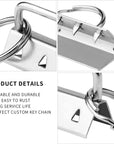 50 Sets Key Fob Hardware Key Fob Keychain Wristlet with Split Ring 1.25 Inch