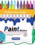 Oil Based Paint Pen, Permanent Paint Marker: Quick-Dry, Waterproof Paint Set of 12 for Rock Painting, Glass, Fabric, Ceramic, Wood, Metal, Mug, Plastic, Stone, Christmas Stencil Art Craft Supplies Kit
