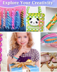 Lanyard String Kit, Boondoggle String with 25 Rolls Plastic Lacing Cord and 50Pcs Keychain Lanyard Accessories, Gimp String Lanyard Weaving Kit for Keychain Crafts, Bracelet and Lanyards