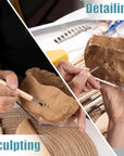 Clay Sculpting Tools, 6 Pcs Pottery Tools, Modeling Clay Tools, Wooden Handle Double-Sided Set for Carving, Shaping, Ceramics, Detailing