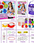 DIY All in One Crochet Knitting Kit for Beginners Starter Arts & Craft Set for Kids Teens Tweens & Adults – How to Learn Make Your Own Yarn Pom Poms – Birthday Gift for Kids Ages 8+