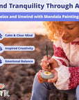 Complete Beginner'S Mandala Painting 48 Piece Kit with Acrylic Paints, Reusable Stencils and Dotting Tools. Fun Rock Art & DIY Craft Project. Starter Activity Pack and Gift for Teens and Adults