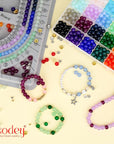 8Mm Glass Beads Bracelet Making Kit 1600PCS, Crystal round Beads for Jewelry Making, 24 Colors 3 Box Bracelet Beads DIY Craft for Teen Adults