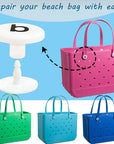 Replacement Rivets for Boggg Bag - 5/10 Sets of White Replacement Buttons for Beach Bag Handles, Compatible with Beach Tote Bag Straps, Standard and Oversized XL Rubber Pool Bag Repair Rivets(5 Sets)