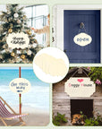 24 Pieces Unfinished Hanging Wood Sign Blank with Ropes, Rectangle Blank Wood Sign Plain Hanging Craft Door Signs Wall Art Farmhouse Wooden Sign for Door Wall Art Decoration (6 Style)