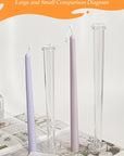 2-Pack Taper Candle Mold,Candle Body Molds for Candle Making,Clear Plastic Pillar Candlestick Candle Mold,Classic Tall Taper Mold for Church Christmas Candlelight Dinner Valentine'S Day (12.87Inch)