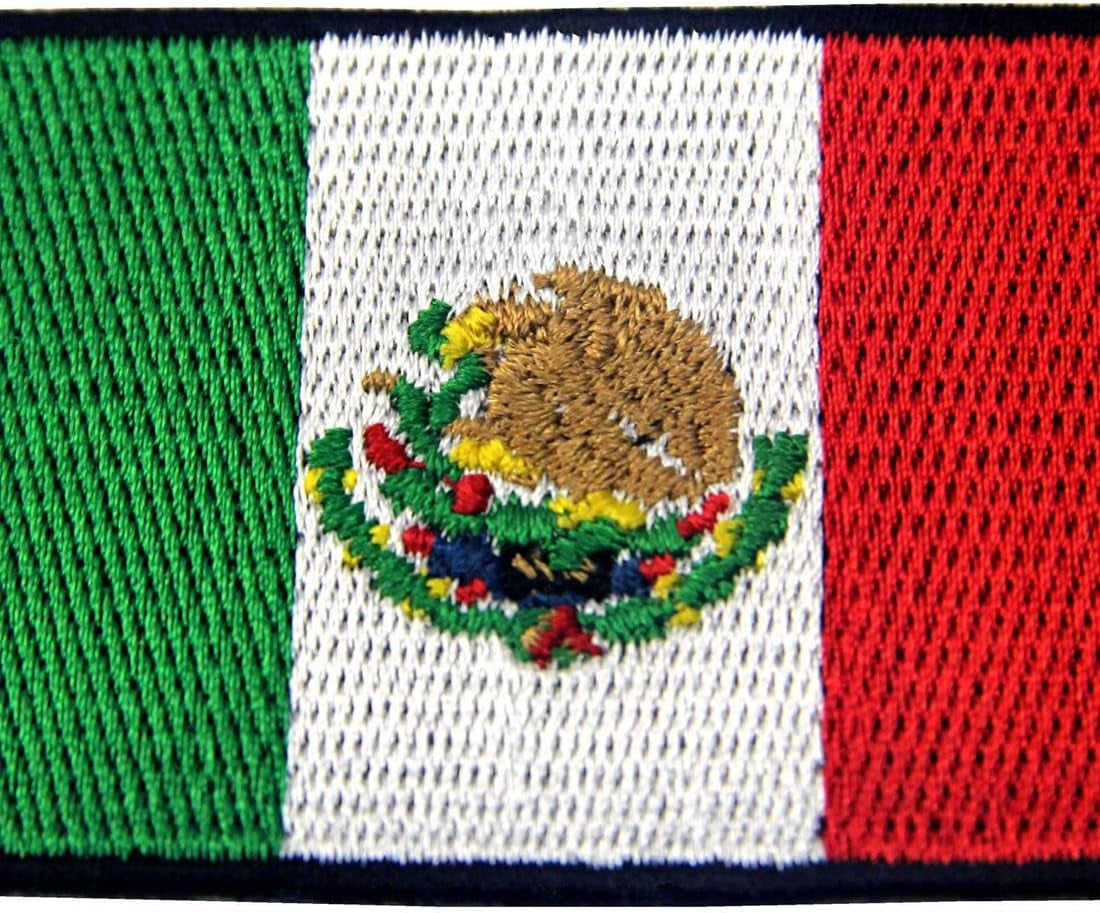 Patches Mexico Flag Embroidered Mexican Applique Hook & Loop National Emblem