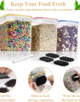 Cereal Container Food Storage Containers, Set of 8 (2.5L/84.55Oz) Airtight Dry Food Storage Containers with Lids - BPA Free Plastic for Flour, Cereal and Pantry Storage Containers
