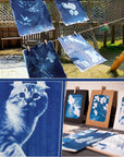 30 Pcs Cyanotype Paper Sun Print Paper Kit High Sensitivity Nature Drawing Printing Sunprint Sun/Solar Activated A5 Paper for Flower Press DIY Arts Crafts Projects