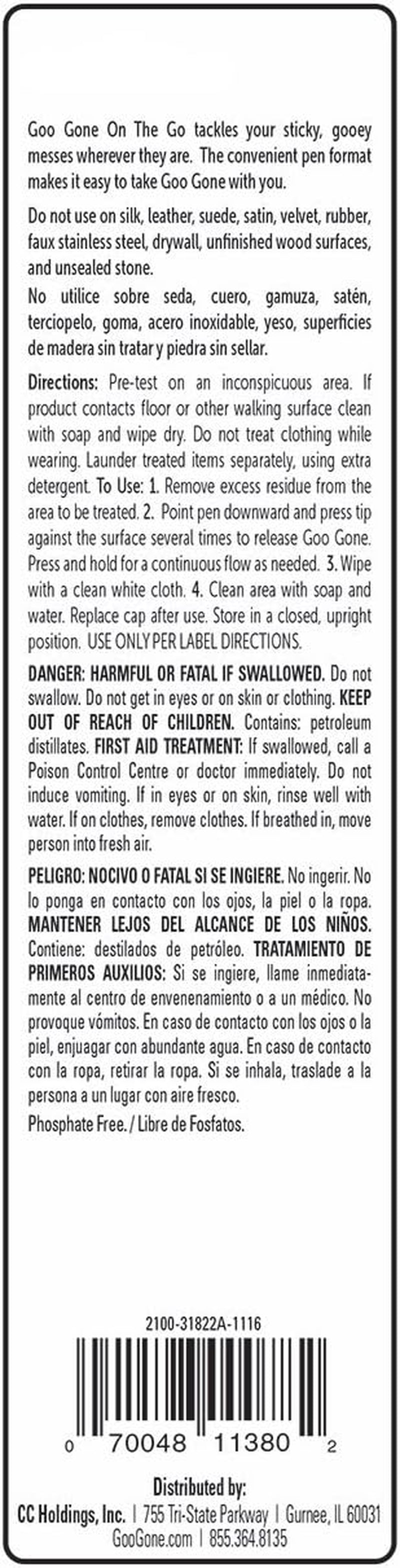 on the Go Pen - Adhesive Remover - Quickly Removing Stubborn Stickers Crayon Tape and More