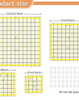 4 Piece Quilting Ruler,Acrylic Square Ruler,Quilting Templates,With Non Slip Rings 50 Pieces(4.5“X4.5”、6“X6”、9.5“X9.5”、12.5“X12.5”)