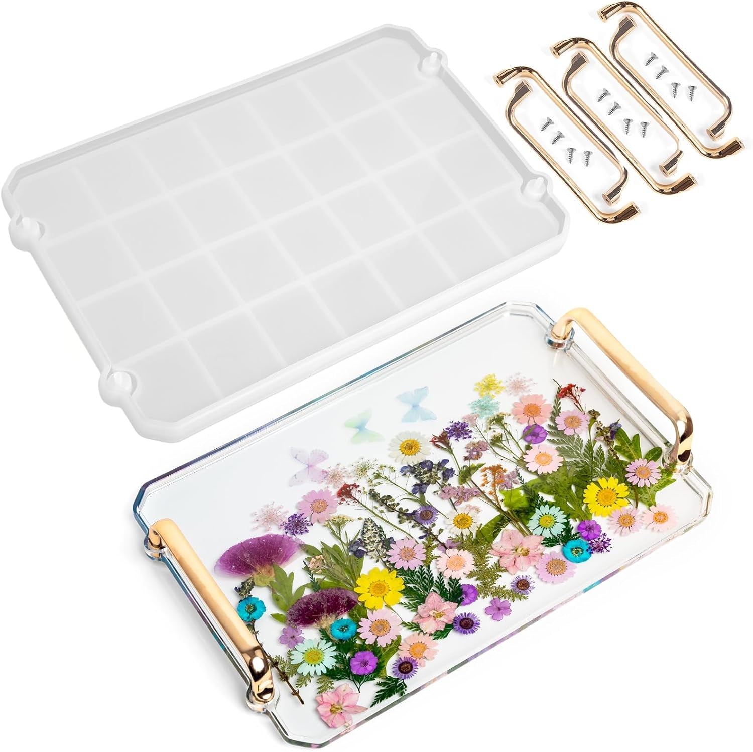 Resin Molds Silicone,Epoxy Resin Casting Craft Mold for Flower Preservation Bookends DIY Art (Large, Arch)