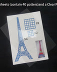 3D Printer Drawing Molds Paper Stencils for 3D Printing Pen, Printing Paper Painting Graffiti Template for 3D Pen Kids DIY Gift Present, 20 Sheets 40 Patterns with a PVC Transparent Board.