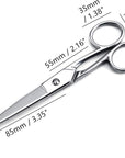 7 Inch Silver Shears Knife Edge Craft Tailor Scissors Heavy Duty Stainless Steel Professional Fabric Dressmaker Shears for Cutting Fabric, Cloth, Leather, Canvas, Denim (Silver)