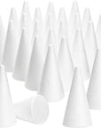 24 Pack Foam Cones for Crafts, DIY Art Projects, Handmade Gnomes, Trees, Holiday Decorations (2 X 4 In, White)