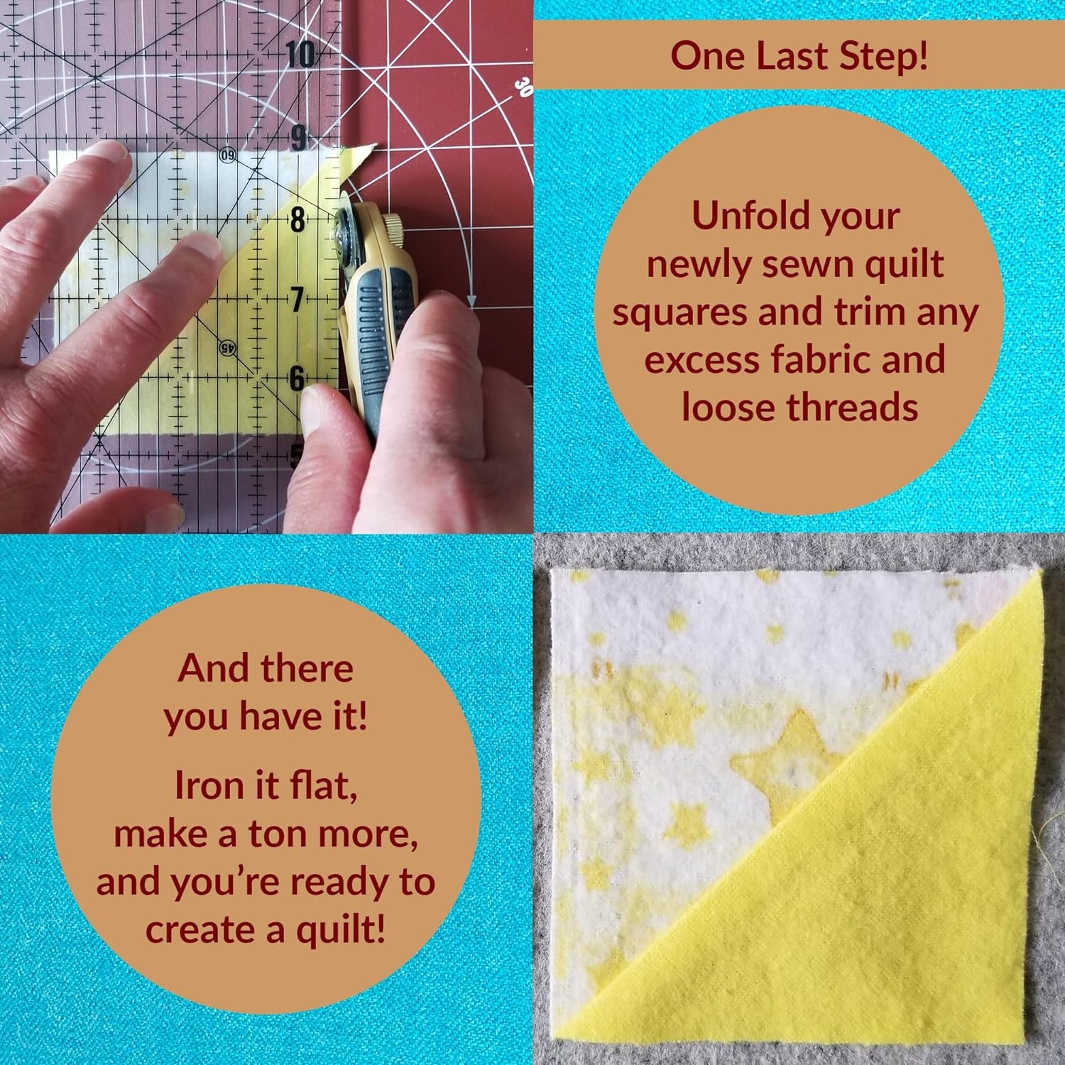 Exclusive | Quarter-Inch Patchwork Sewing Ruler Set | Includes 9" and 17" Quilting Rulers for Precise Marking and Measuring | ¼," ½," and 1" from Each Side | Non-Slip Coating Grips Fabric