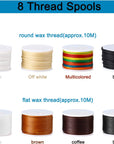 12 Pieces Leather Sewing Awl Hand Stitcher with Craft Accessories Set, Hand Awl Tool, 3 Sizes Needles and Replacement Spools of Thread, Stitching Awl Tool Kit (Multicolor)