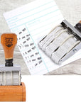 Wooden Handle & Base Roller Date Stamp, Rubber Stamp for DIY Craft Card Making Planner Scrapbooking
