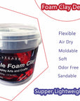500G Cosplay Foam Clay,Lightweight Sculpting Foam, Air Dry Clay for Cosplay and Costumes,Moldable Foam Clay for Intricate Designs, Cutting or Rotary Tool, Sanding or Shaping (Black)
