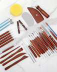 34Pcs Pottery Tools and Clay Scultping Tools Kit, Clay Tools for Sculpting, Pottery Kit for Carving, Ceramic Tools for Pottery Clay, Beginners and Professionals
