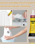 Clear Fabric Glue for Clothing Permanent - 2Packs Washable Cloth Glue for Fabric
