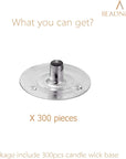 Candle Wick Tabs 300Pcs Metal Candle Wick Sustainer Tabs for Candle Making and Candle DIY (12.5Mm/ 0.5Inch)