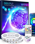 50 FT LED Strip Lights,Bluetooth LED Lights for Bedroom, Color Changing Light Strip with Music Sync, Phone Controller and IR Remote(App+Remote +Mic)