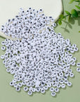 500Pcs 0-9 Acrylic Number Beads in 12 Grid Box round Beads for Bracelets Neckless Friendship Jewelry DIY Making (4X7Mm Box, White)
