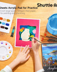 54 Pack Acrylic Paint Set, Acrylic Painting Set with 30 Colors Acrylic Paint, Wooden Easel, Painting Canvas, Paint Brushes, Palette, Art Painting Supplies for Kids Adults Beginner Artists
