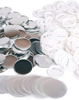 100 Sets 2.25 Inch/58Mm Blank Button Badge for Button Making Machine, Button Maker Supplies round Badge Button Press Refill, Includes Metal Shells & Clear Mylar & Plastic Base