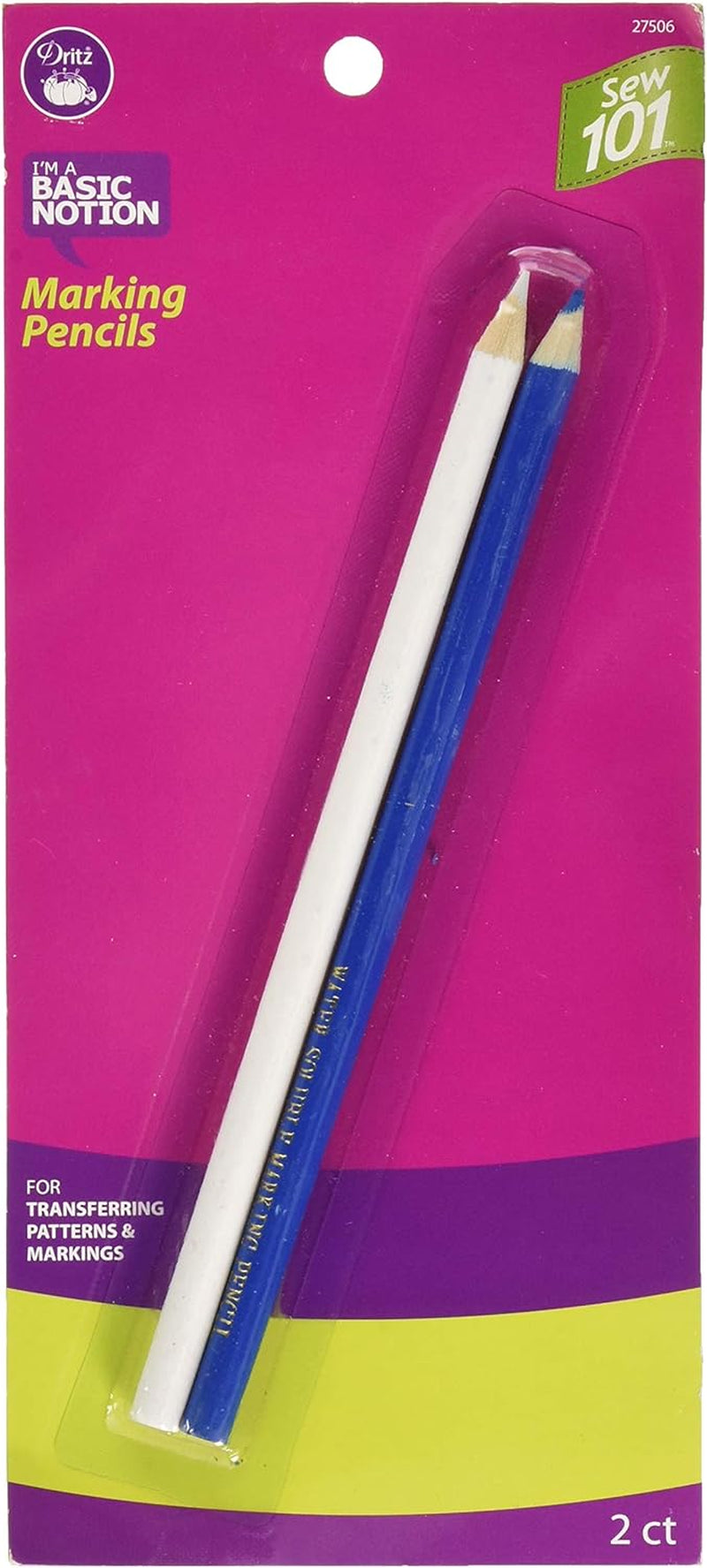 Sew 101 Combo, Water Soluble, Light Blue and White Marking Pencils, 2 Count (Pack of 1)