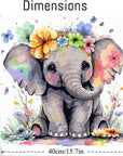 Paint by Numbers for Adults,Cute Elephant Paint by Number for Beginner,Colorful Animals Painting by Numbers on Canvas without Frame 16X16 Inch