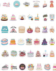 Happy Birthday Cake Stickers - 106 Pcs Pink Birthday Party Cake Stickers Waterproof Decals for Decoration Planner Phone Case Scrapbook Coffee Journals Decoration
