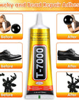 Upgrade T-7000 Black Adhesive Glue for Phone, 110Ml Waterproof Jewelry Glue Precision Craft Adhesive for Cell Phone Screen Repair Glass Wood Crafts Metal and Stones