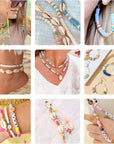 Clay Heishi Beads Bracelet Making Kit for Beginners, 5000Pcs 36 Colors Polymer Flat round Clay Beads Kit with 240Pcs Letter Beads, Pendant Charms and Elastic Strings for Crafts