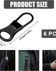 6Pcs Zipper Pull Replacement, Detachable Zipper Pulls Zipper Replacement Zipper Repair Kit Zipper Replacement Slider for Jacket Pants Coat Shoes Suitcase Backpack (Dark Grey)