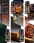 Fragrance Oil Gentlemen'S Set, Scented Oil for Candle Scents for Candle Making, Soap Making Scents, Diffuser Oils Scents | Leather, Sweet Tobacco, Teakwood, Bay Rum, Cedar, Sandalwood (6*10ML)