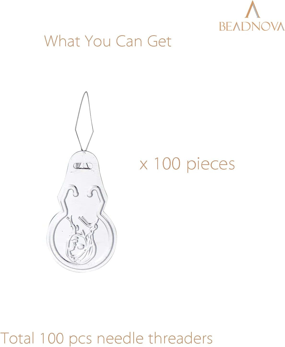 Needle Threaders 100Pcs Aluminum Sewing Needle Threader Tool Flower Head Needle Threaders for Sewing Small Eye Needles Embroidery Craft Knitting Quilting (100Pcs)