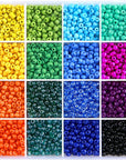 Glass Seed Beads for Bracelet Making Kit, 24 Colors 6/0 4Mm Small Pony Beads Multicolor Beading Beads with Container Box for Jewelry Making - Approx 6000Pcs