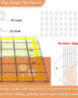 4 Piece Quilting Ruler,Acrylic Square Ruler,Quilting Templates,With Non Slip Rings 50 Pieces(4.5“X4.5”、6“X6”、9.5“X9.5”、12.5“X12.5”)