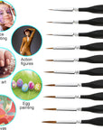 10 PCS Miniature Paint Brushes Kit, Fine Detail Painting Brush Micro Professional Tiny Paints Brush Set for Watercolor, Oil, Face, Acrylic, Nail, Line Drawing, Scale Model Painting