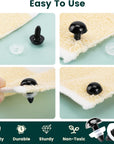 662Pcs Safety Eyes and Noses for Amigurumi, Preimum Safety Eyes for Crochet Stuffed Animals, 5-14Mm Assorted Plastic Crochet Craft Eyes with Washers for Teddy Bear, Dolls, Plushies Toys, Black